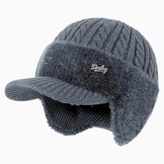 Snowie | Strickmütze mit Nerzfellfutter für vollständigen Kopf- und Ohrenschutz